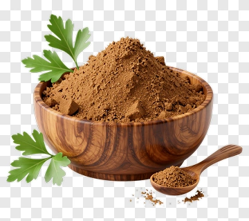 Bowl Of Ground Spice With Fresh Parsley PNG