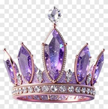 Purple Crown With Gemstones PNG