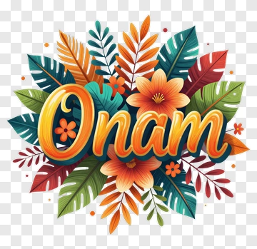 Onam Celebration Floral Design PNG