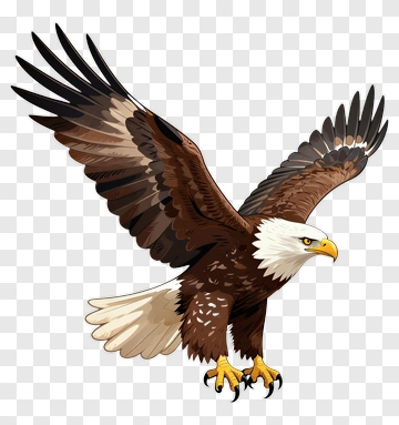 Cartoon Eagle With Outstretched Wings PNG
