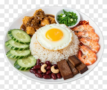 Plate Of Shrimp And Rice With Vegetables PNG