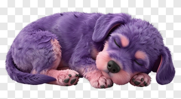 Cartoon Purple Puppy Sleeping PNG
