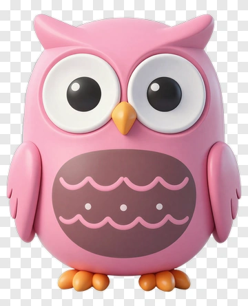 Cartoon Pink Owl PNG