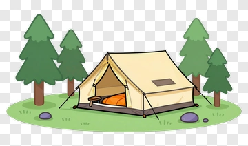 Camping Tent Surrounded By Trees PNG