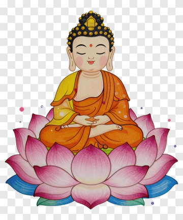 Buddha Sitting On A Lotus Flower PNG