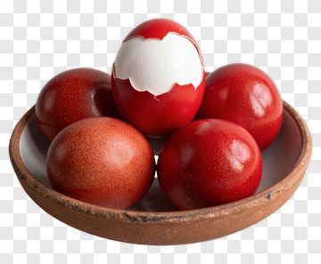 Red Easter Eggs In A Bowl PNG