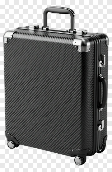 Black Suitcase With Wheels PNG