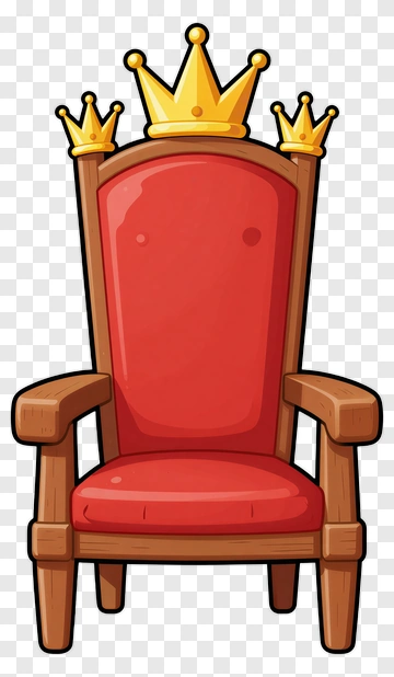 Royal Throne Chair With Crowns PNG