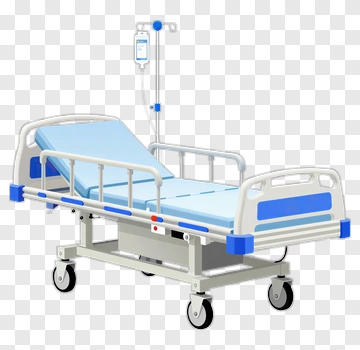 Hospital Bed With Iv Stand PNG