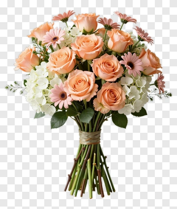 Bouquet Of Pink And White Flowers PNG