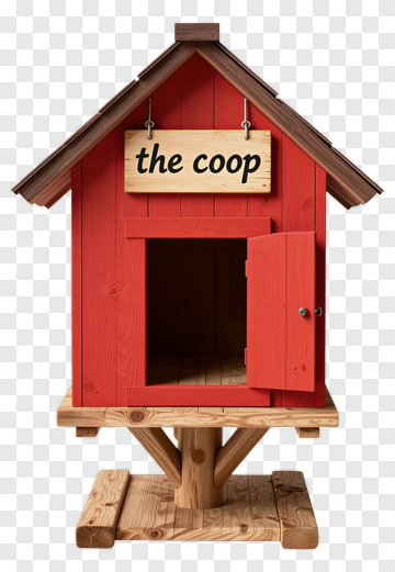 Red Chicken Coop With Open Door PNG