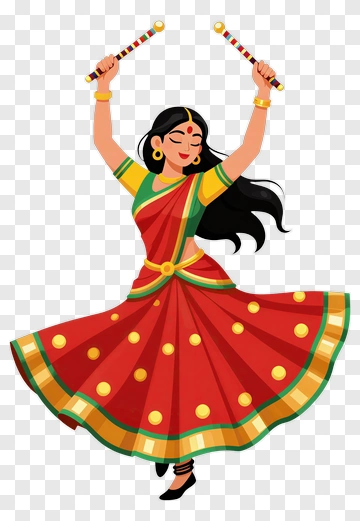 Woman Dancing In A Traditional Red Dress PNG