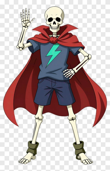 Cartoon Skeleton Wearing A Cape And T-Shirt PNG