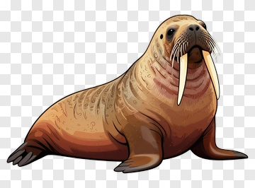 Cartoon Walrus PNG