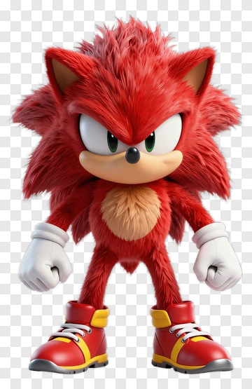 3D Red Hedgehog Character PNG