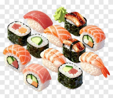 Sushi Platter With Various Types Of Sushi PNG