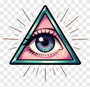 Eye Inside A Triangle With Radiating Lines PNG