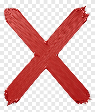 Red Brush Stroke X PNG
