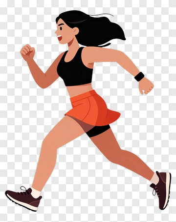 Woman Running In Sports Attire PNG