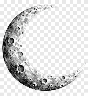 Detailed Moon Illustration PNG