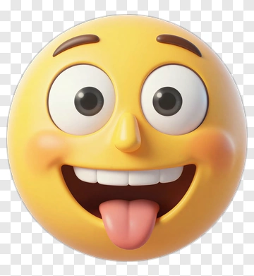 Cartoon Smiley Face With Sticking Out Tongue PNG
