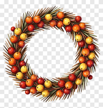 Colorful Autumn Wreath PNG