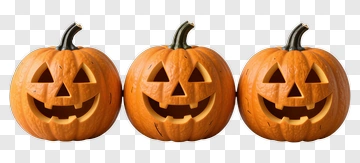 Halloween Pumpkins With Smiling Faces PNG