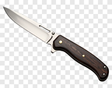 Folding Knife With Wooden Handle PNG