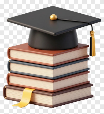 Graduation Cap On A Stack Of Books PNG