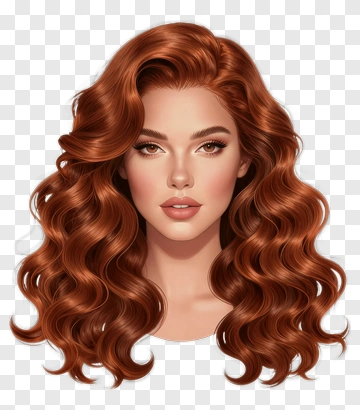 Woman With Wavy Red Hair PNG