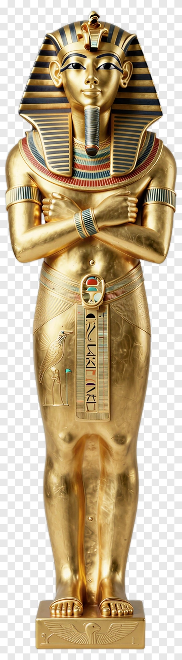 Golden Pharaoh Statue PNG