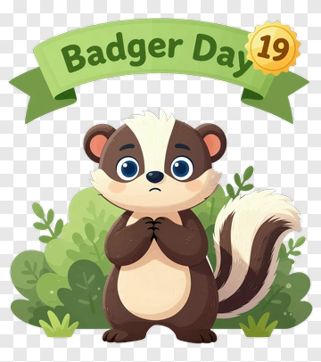 Cartoon Badger For Badger Day PNG