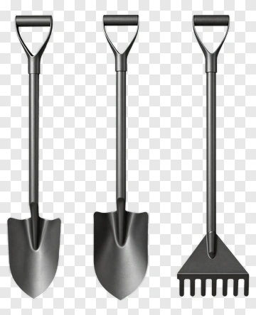 Garden Tools Set With Shovel And Rake PNG