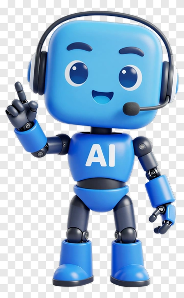 Cartoon Ai Robot With Headset PNG