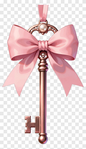 Key With Pink Bow PNG