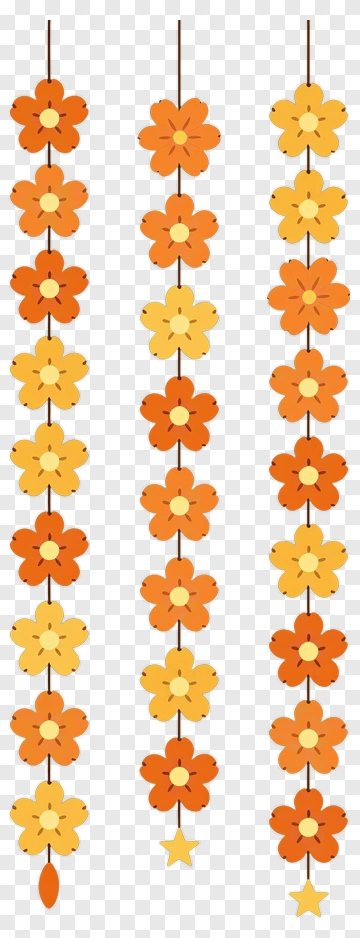 Colorful Flower Garland Decoration PNG