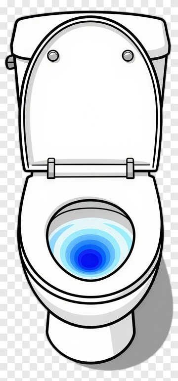 Cartoon Toilet With Blue Water PNG