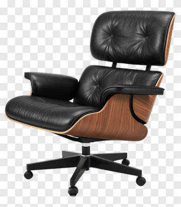 Modern Black Leather Office Chair PNG