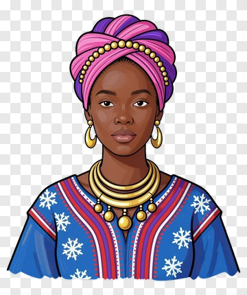 Woman Wearing Traditional African Attire PNG