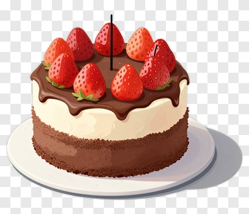 Chocolate Cake With Strawberries PNG
