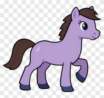 Cartoon Purple Pony PNG