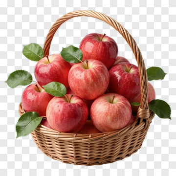 Basket Of Red Apples PNG