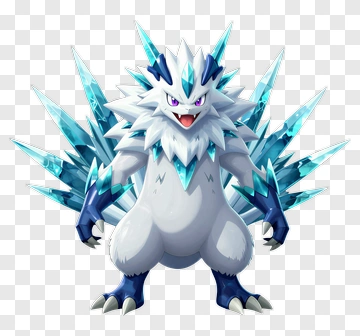 Ice-Type Monster Character PNG