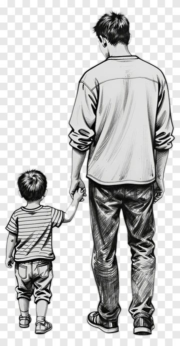Father And Son Holding Hands PNG