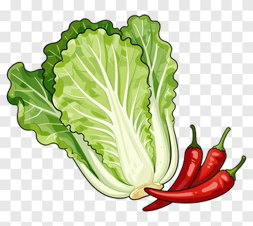 Cabbage With Red Chili Peppers PNG