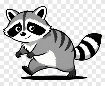 Cartoon Raccoon Running PNG