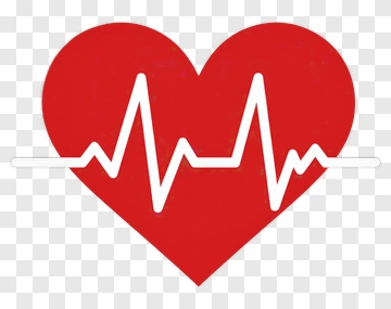 Heart With Ekg Line PNG