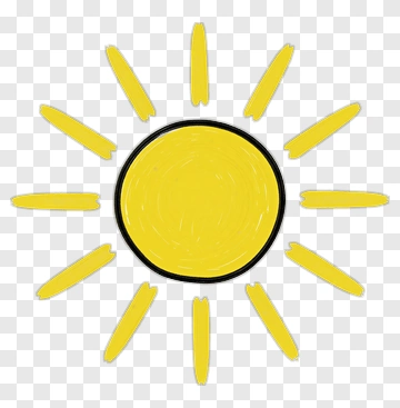 Cartoon Sun With Rays PNG