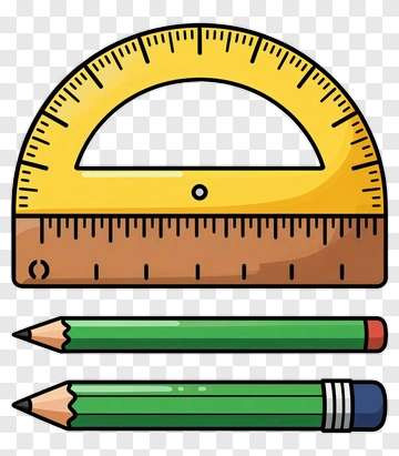 Cartoon Ruler And Pencils PNG