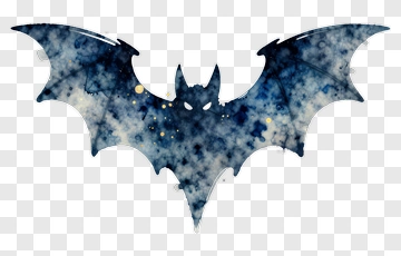 Watercolor Bat Silhouette PNG